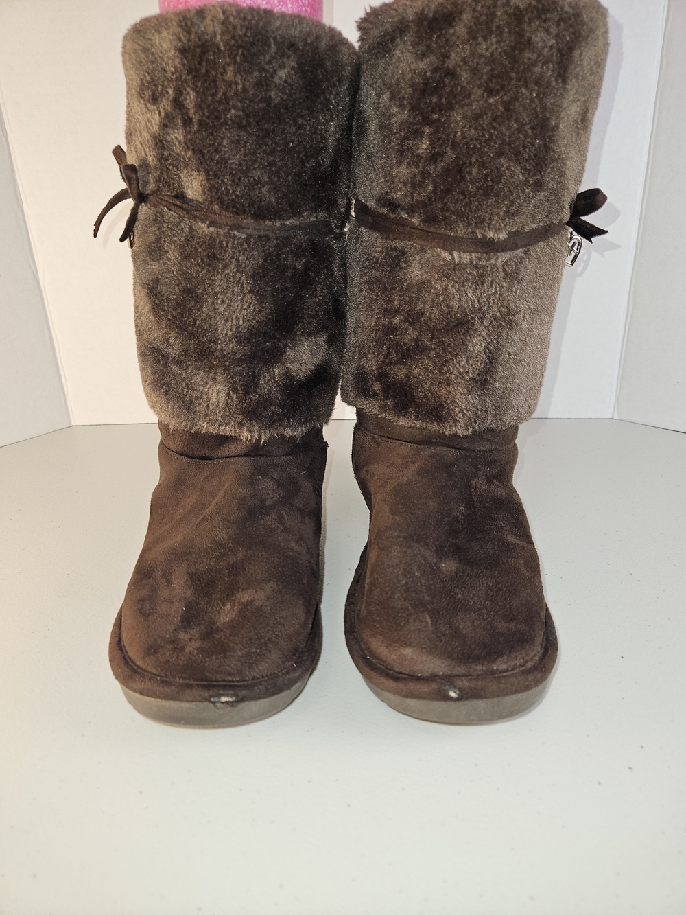 Michael Kors Girls Apple Pie 2 Chocolate Furry Boots Size 3